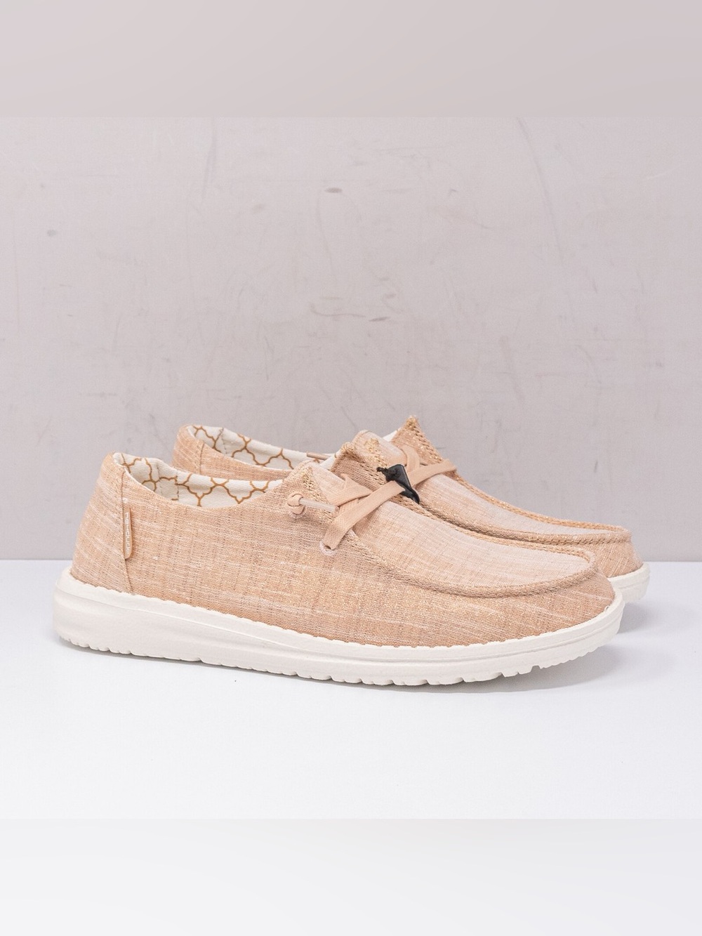 Hey Dude Casual Slip-On Shoes in Blush Peach